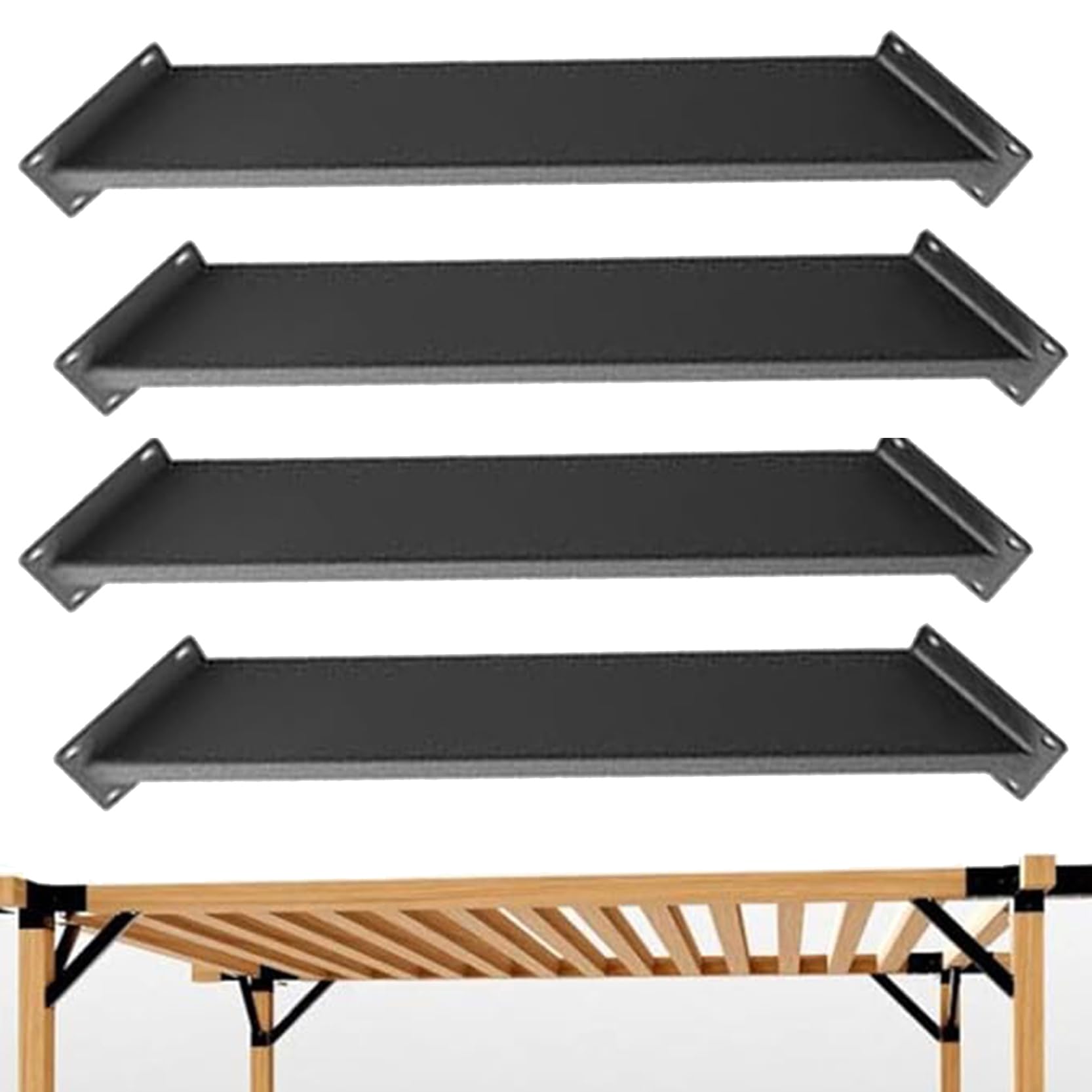 GOUZIBHD 45 Degree Pergola Bracket for Wooden Structures Support Gazebos, Inside Mount Roof Riser Beam Bracket Heavy Duty Connector Brace, 45 Degree Corner Brace(Size:4 Pack)