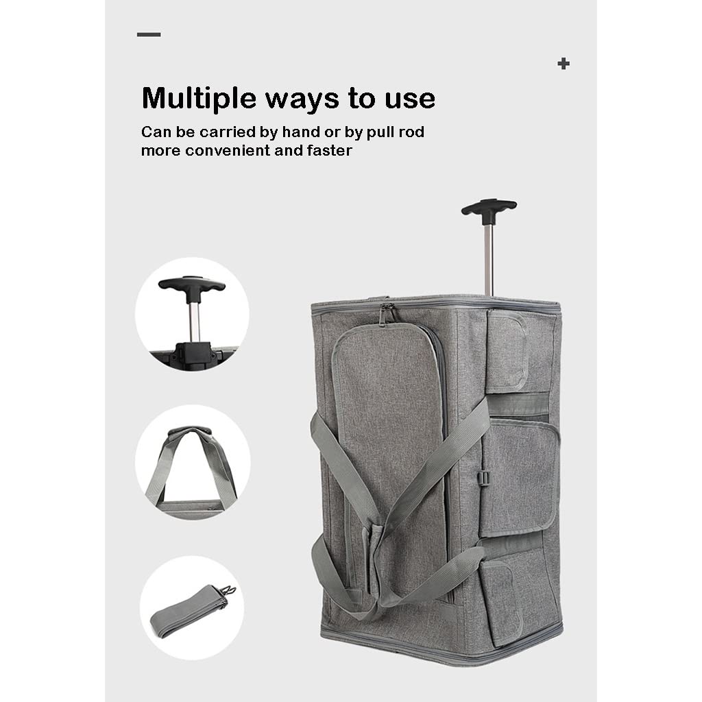 Caisse de Transport Pliable pour Grand Chat avec Roues détachables et Sac de Porte-Chien Respirant - idéal pour Voyager avec Vos Animaux de Compagnie!
