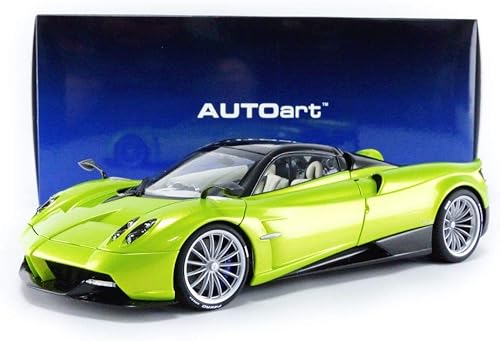Miniatura 11 de Pagani Huayra Roadster Verde Firenze Verde Metálico y Carbono con Equipaje Set 118 Modelo Coche por Autoart 78288