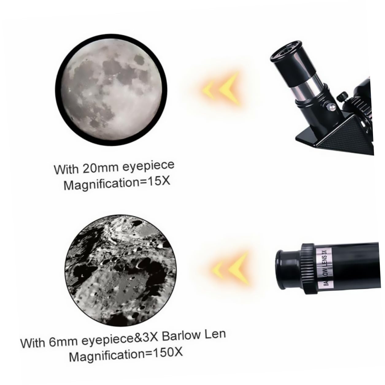 Kichvoe Astronomico Treppiede e Telescopio Rifrattore Professionale 150x Alta con Lega di Alluminio, Trasparente Trasmissione Telefono Camping e Osservazione Lunare