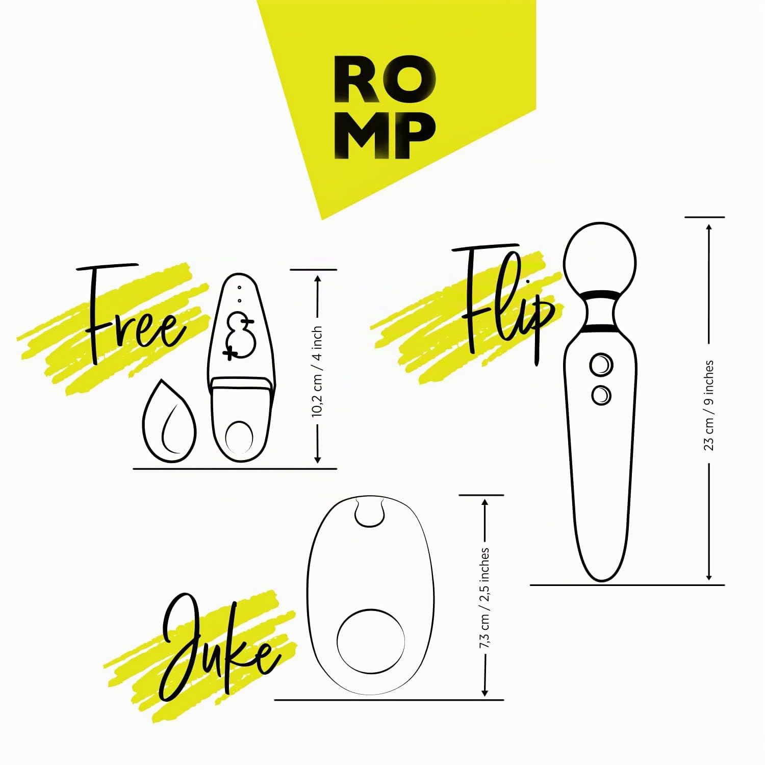 ROMP Pleasure Kit – Set mit 3 Paarvibratoren – Klitoris-Sauger – Massagestab – Vibrierender Penisring – Wasserdicht – Wiederaufladbar