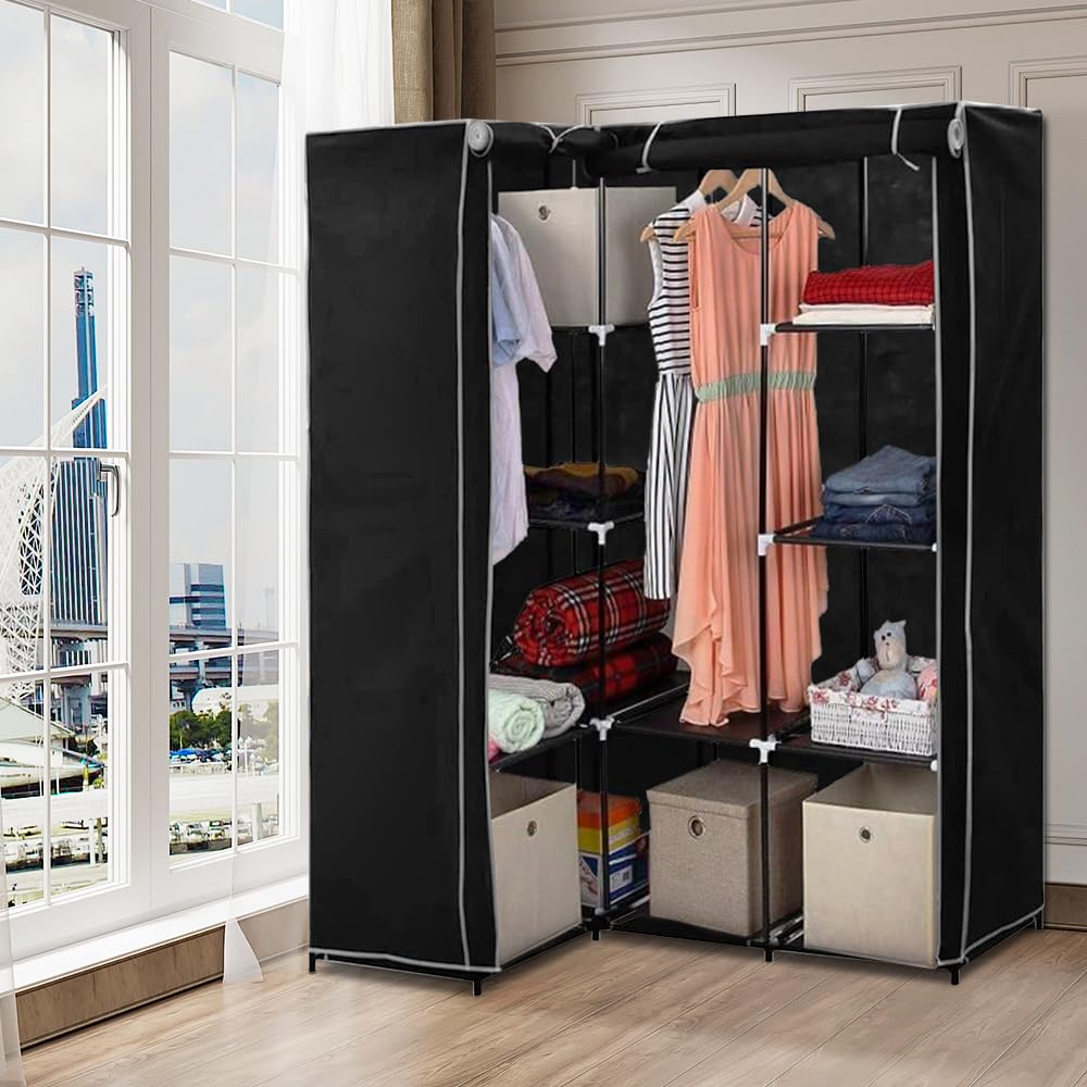 Armoire De Rangement - Garde-robe - Armoire Penderie Gris 200 X 40 X 170 Cm Tissu Pewv77787 Meuble Pro