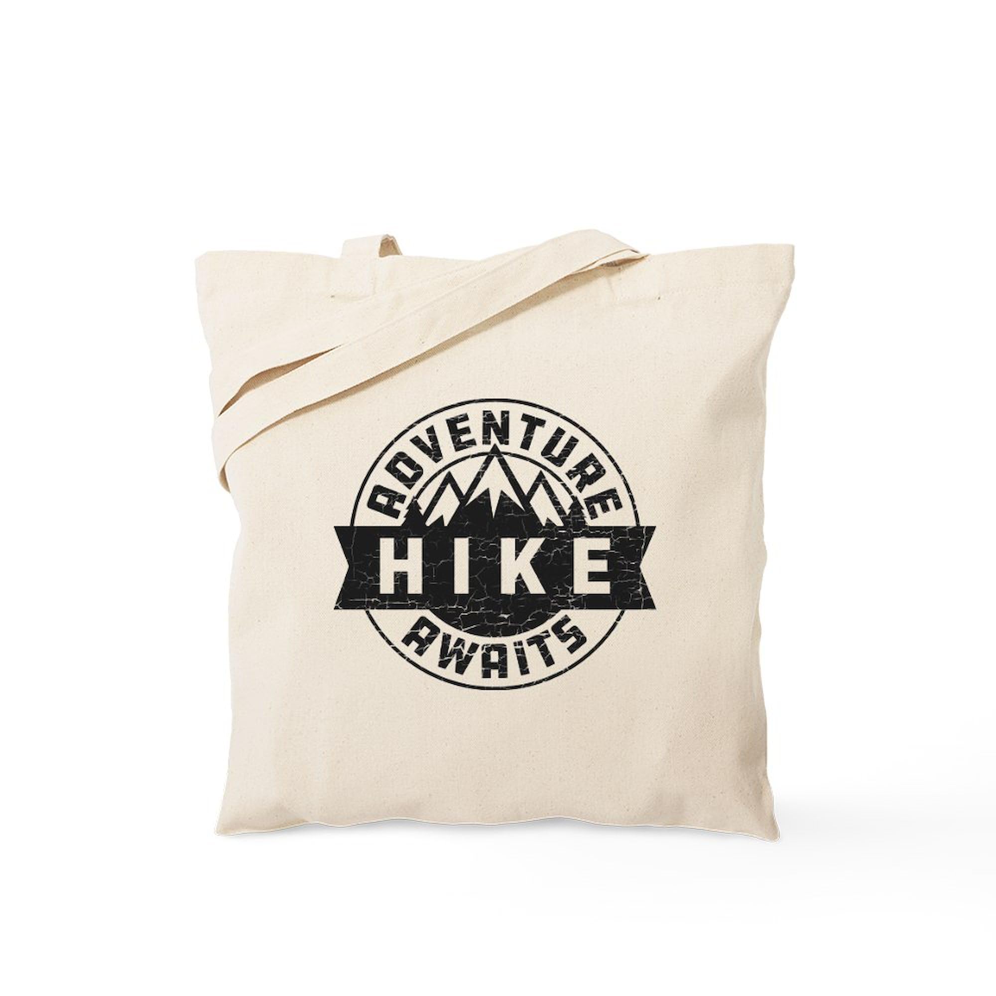 CafePress Hike Adventure Awaits Tote Bag Natural Canvas Tote Bag, Reusable Shopping Bag