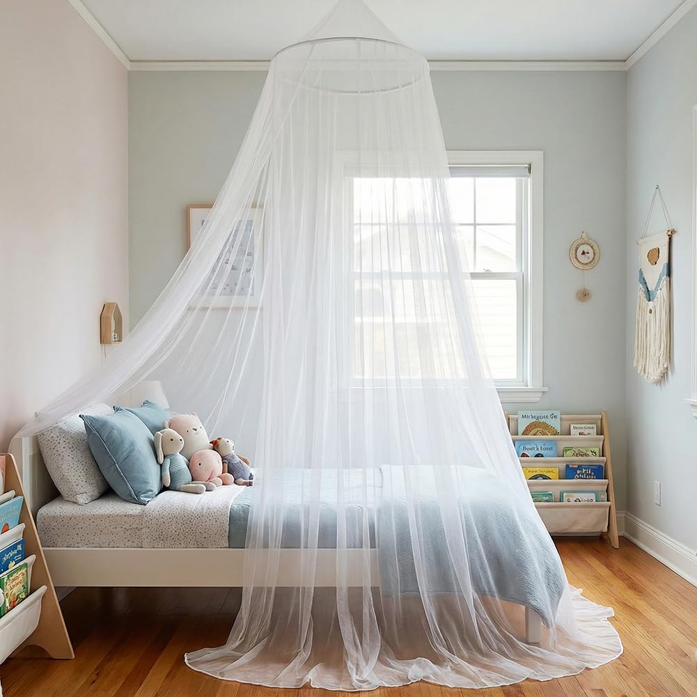 HATFRYF Mosquito Net For Bed, Mosquito Net, Dome Single Door Bed Canopy, Double Mosquito Proof, Reading Corner Canopy for Travel and Household