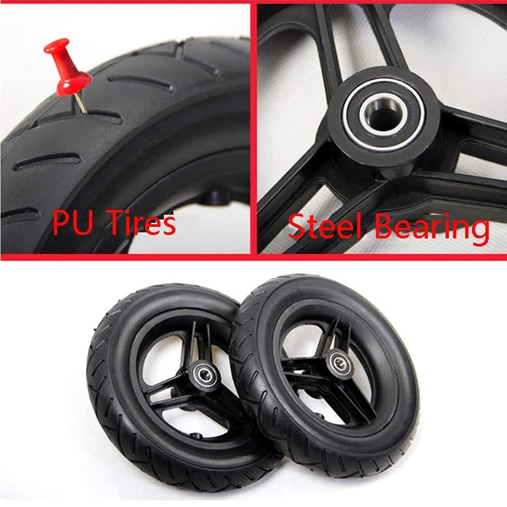Ruedas Delanteras para Sillas de Ruedas de 2 Piezas de 10 Pulgadas, Rueda de Goma con Rodamiento de 12 mm, para Reemplazo de Ruedas para Silla de Ruedas Eléctrica