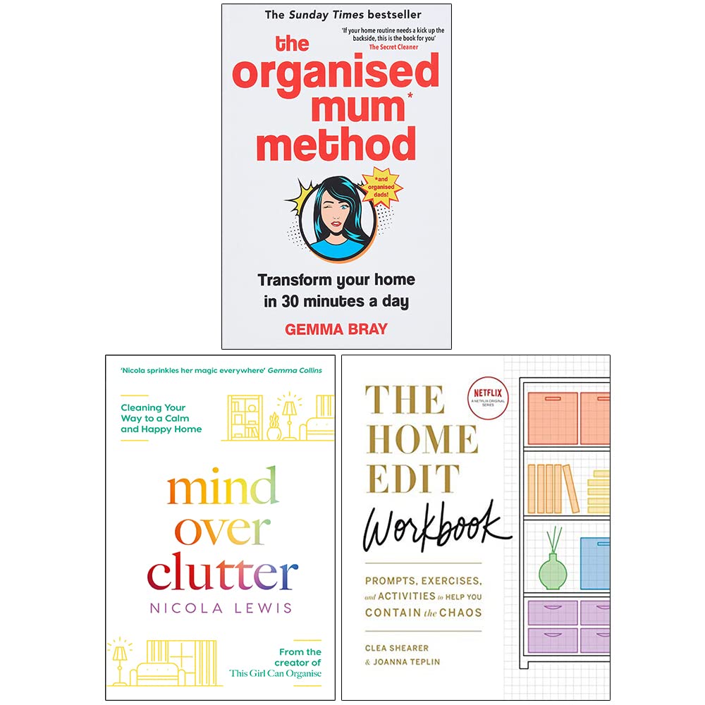 The Organised Mum Method[Hardcover], Mind Over Clutter & The Home Edit Workbook 3 Books Collection Set