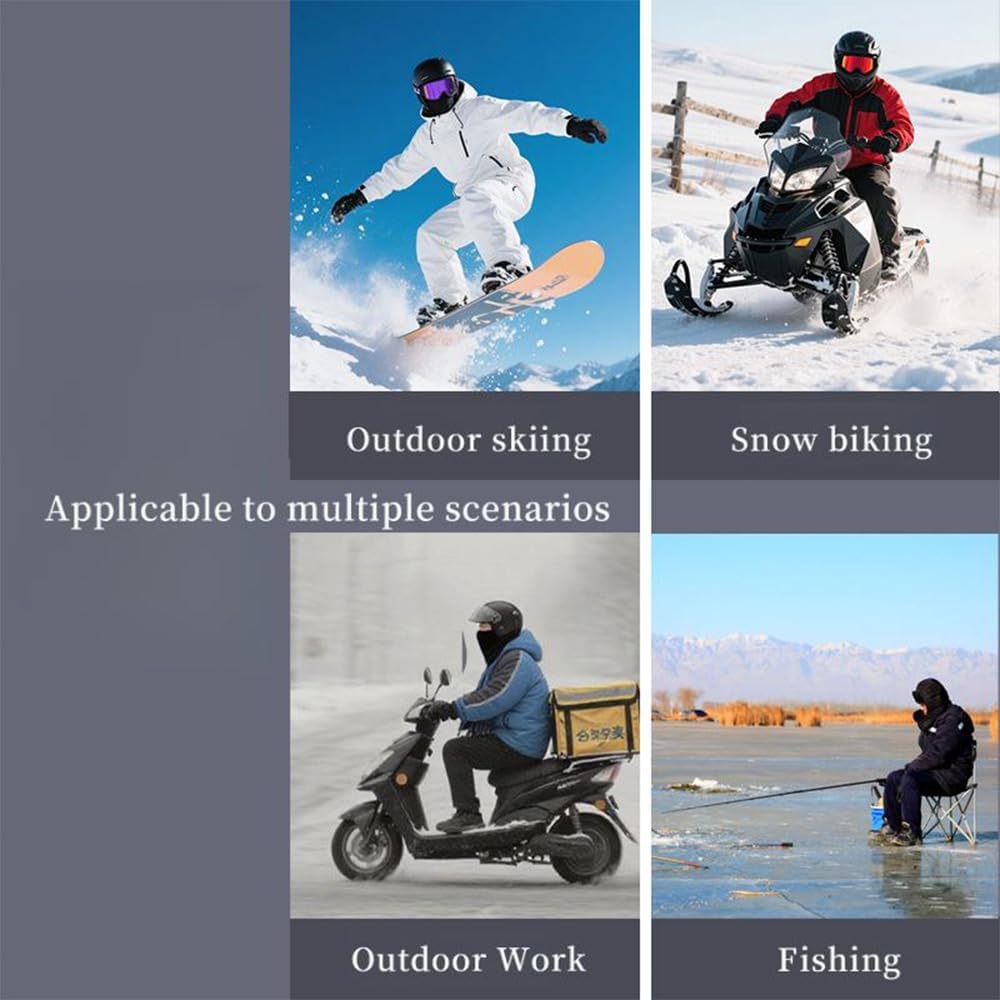 Outdoor Winter Warm Hat Neckband Integrated Cycling Mask Sports Ski Head Cover, Balaclava Cold Weather Cycling Neck Warmer