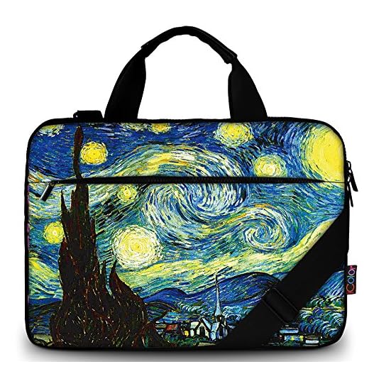 iColor 11.6-12 13 13.3-inch Laptop Shoulder-Bag - Canvas Computer Tablet Carrying Case 13-13.3 inch Notebook Briefcase (12" ~13.3", Starry Night)