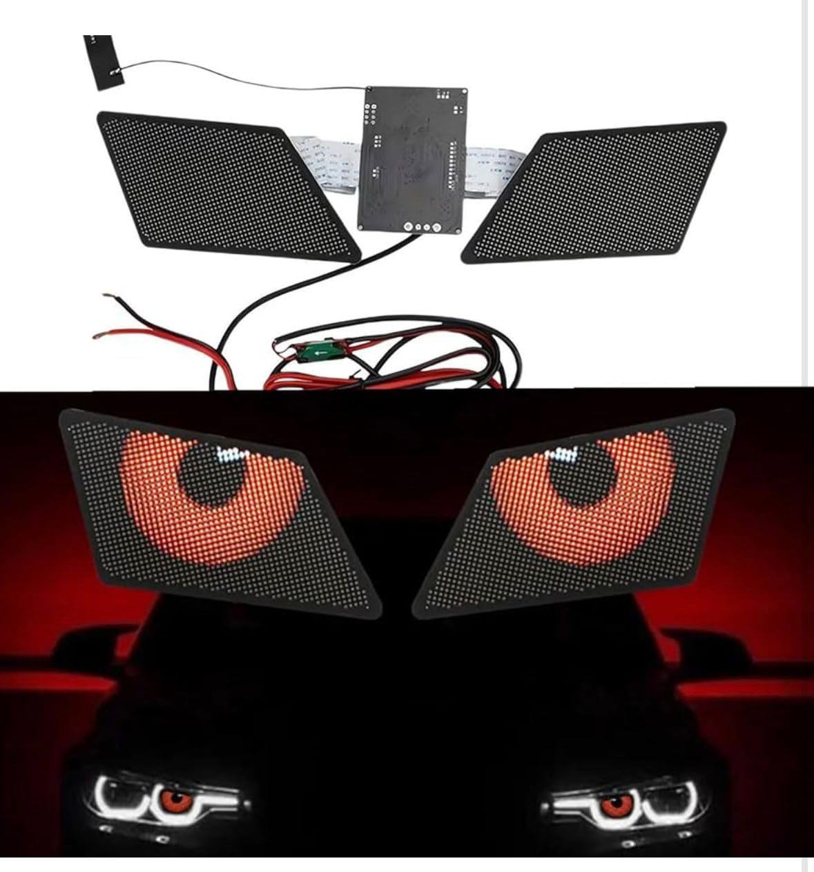2PC Devil Eyes Demon Eye Light for Car Headlights, LED Remote APP Control Programmable LED Eyes for Car Headlight, Scrolling Screen for Small to Medium-Sized Trucks-image-3