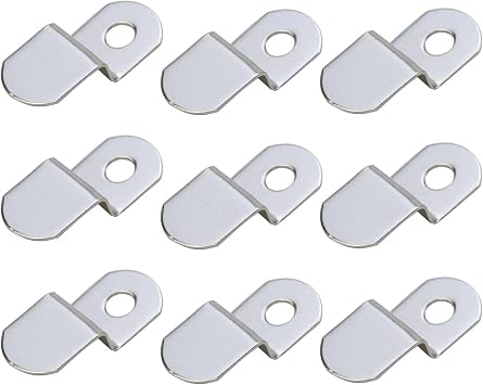 1/4 Inch Offset Canvas Clips 120Pcs, Z Shape Picture Framing & Mirror Mounting Clips with Screws for Stretcher Bar, Frame Back, and Canvas Painting