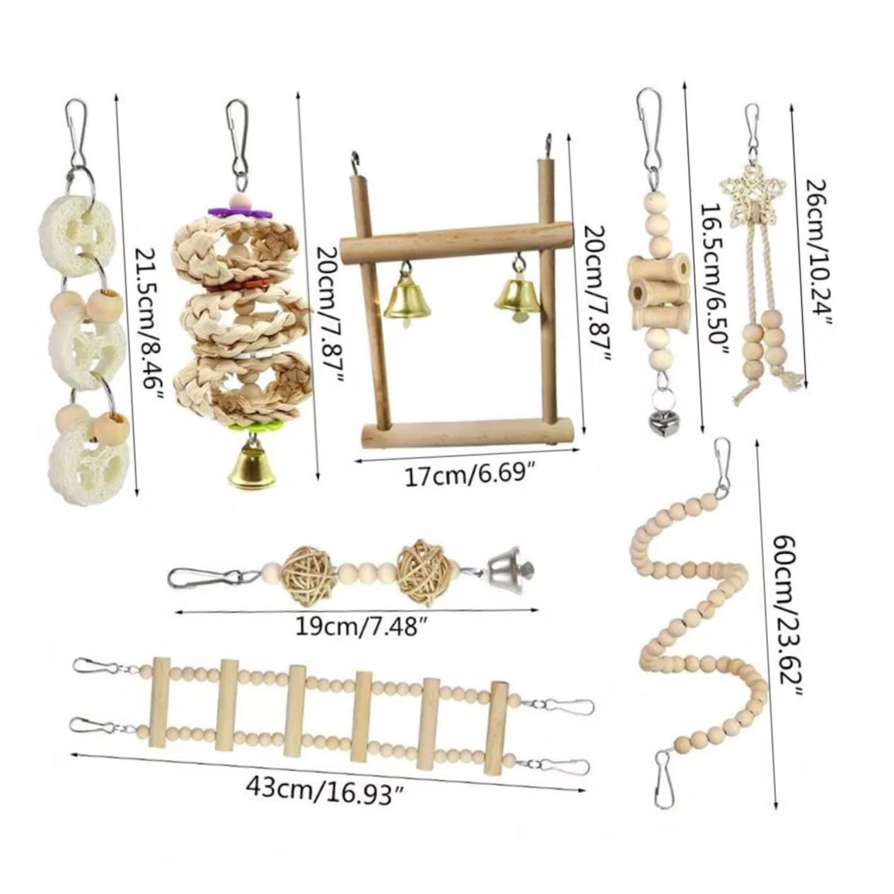 BESPORTBLE 2ensembles Échelle pour Oiseaux Jouet à pour Perroquets Perroquets Et Perruches De Et Pratique pour Cage Ou Bureau