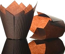 50 Bakery Direct Chocolate Brown Tulip Muffin Wraps Cases Premium Recyclable Paper