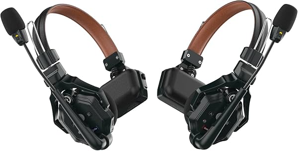 Sistema de Intercomunicador Inalámbrico con Auricular Hollyland Solidcom C1 Pro, Cancelación de Ruido ENC, Full Dúplex para 2 Personas, 1100 pies, Comunicación de Equipo con PTT y Silencio, Auricular de Una Oreja para Iglesia, Drones, TV, Producción de Cine