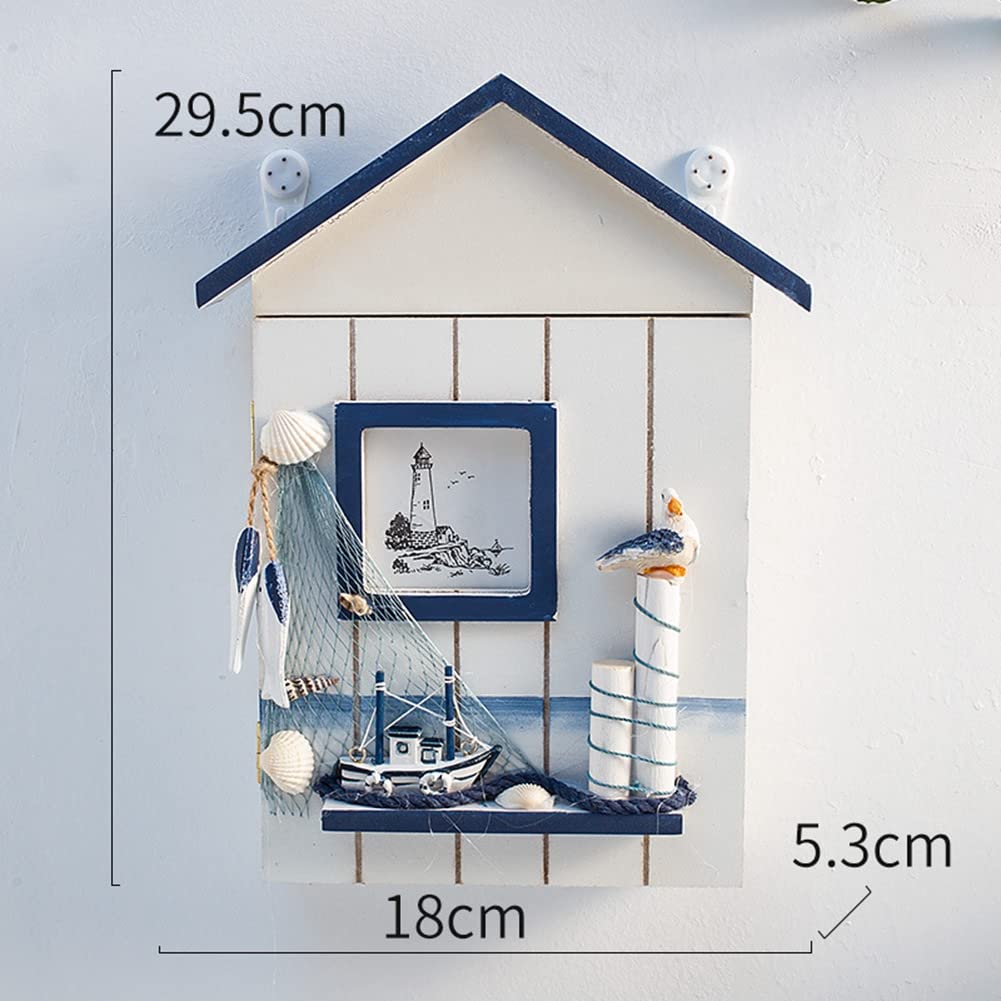 DéCoration dans L'OcéAn BoîTe à CléS Clé Suspendue au Mur de L'Armoire BoîTe de Rangement Oiseaux de Mer