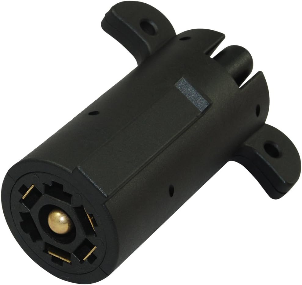 Conntek10305 7 Way Blade Pin to 5 Way Flat Trailer Adapter with Cover