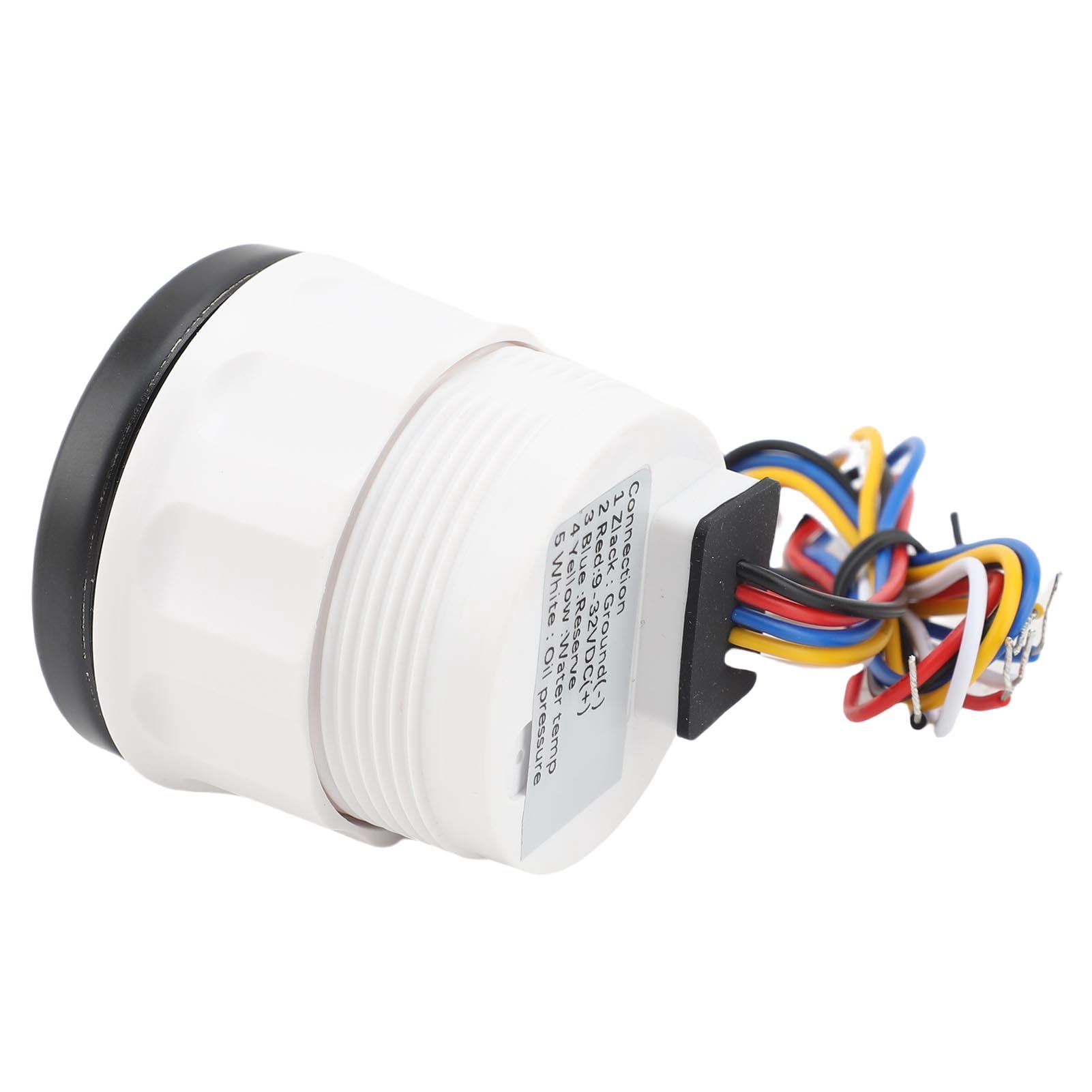 Kit de Calibre Triple de 52 Mm |Voltímetro Digital de Temperatura del Refrigerante, Presión de Aceite y Batería con Alerta para Vehículos Marinos RV (Esfera negra Cubierta negra)