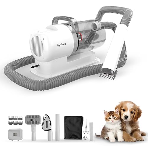 Lifelong 8-in-1 Pet Grooming Kit for Dogs & Cats | Powerful Pet Vacuum Cleaner, 3 Suction Modes & HEPA Filter |Suction Power Upto 10kPa| Trimmer & Multiple Accessories | Keep Your Home Tidy (LLEPG09)