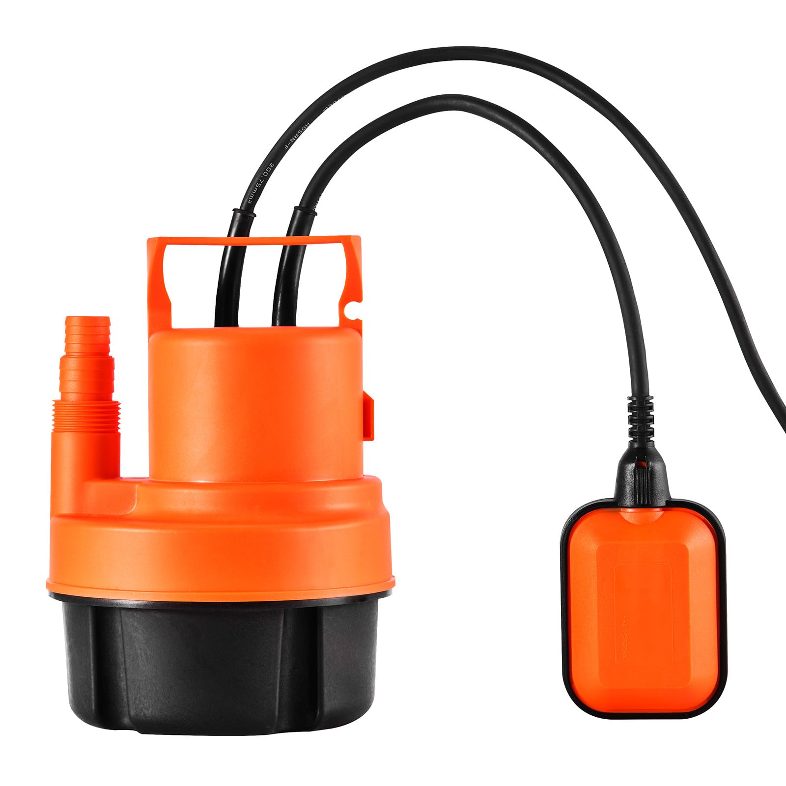 VEVOR Pompe utilitaire, 320 W, pompe à eau submersible portable, 6000 L/H de haut débit, hauteur de levage 7 m, avec cordon d'alimentation 3 m pour drainer l'eau de la piscine, du jardin, du sous-sol