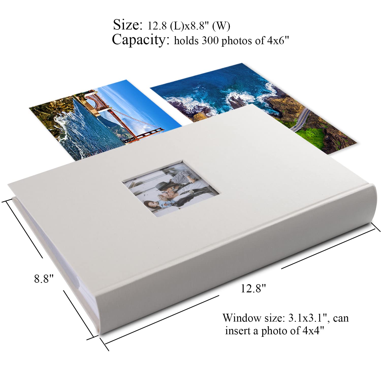 Fotoalbum, 10 x 15, 1000 hoesjes, groot formaat, linnen