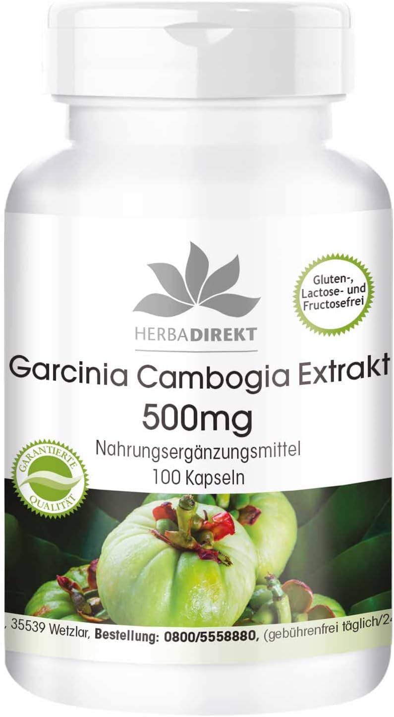 Garcinia Cambogia Extract 500mg – 100 Capsules Tamarinde – Gestandaardiseerd op 60% HCA – Hoge Dosis – Veganistisch | HERBADIREKT by Warnke Vitalstoffe – Duitse apothekerskwalitei