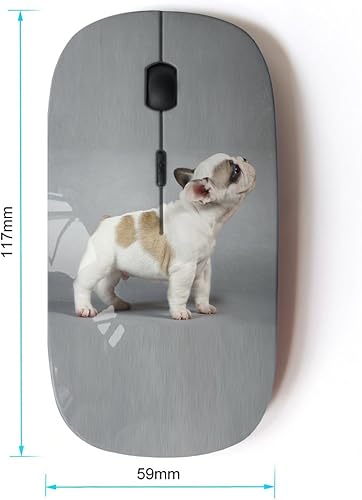 Miniatura 2 de [ Ratón inalámbrico óptico 2.4G [Bulldog Francés Cachorro Gris Perro]