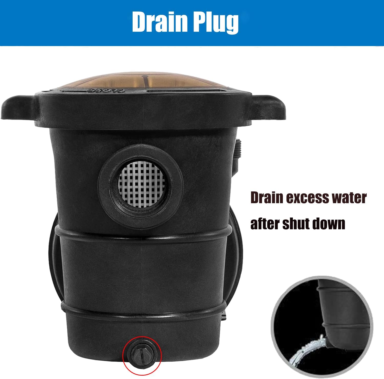 2HP 110V-120V Swimming Pool Pump,5400GPH High Flow Rate Powerful Self-Priming Pool Pump with Strainer Basket for In-ground and Above Ground Pools,Seawater Pools (2HP)