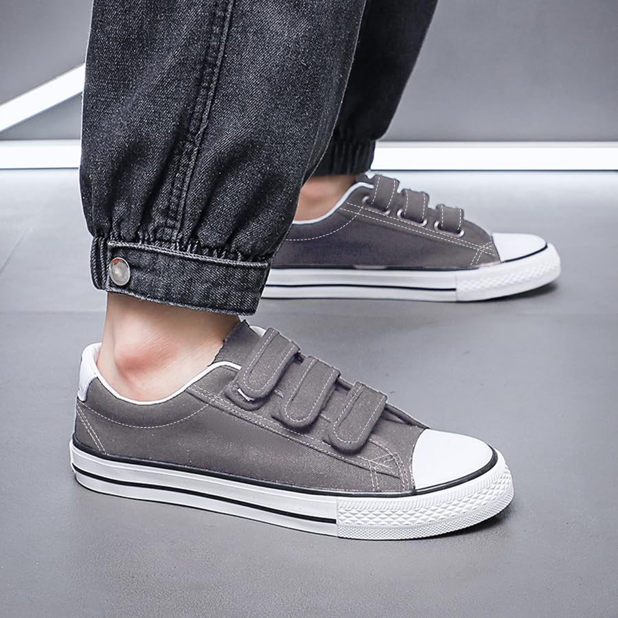 Image of Men Canvas Running Walking Casual Hook and Loop Tape Sneakers Shoes