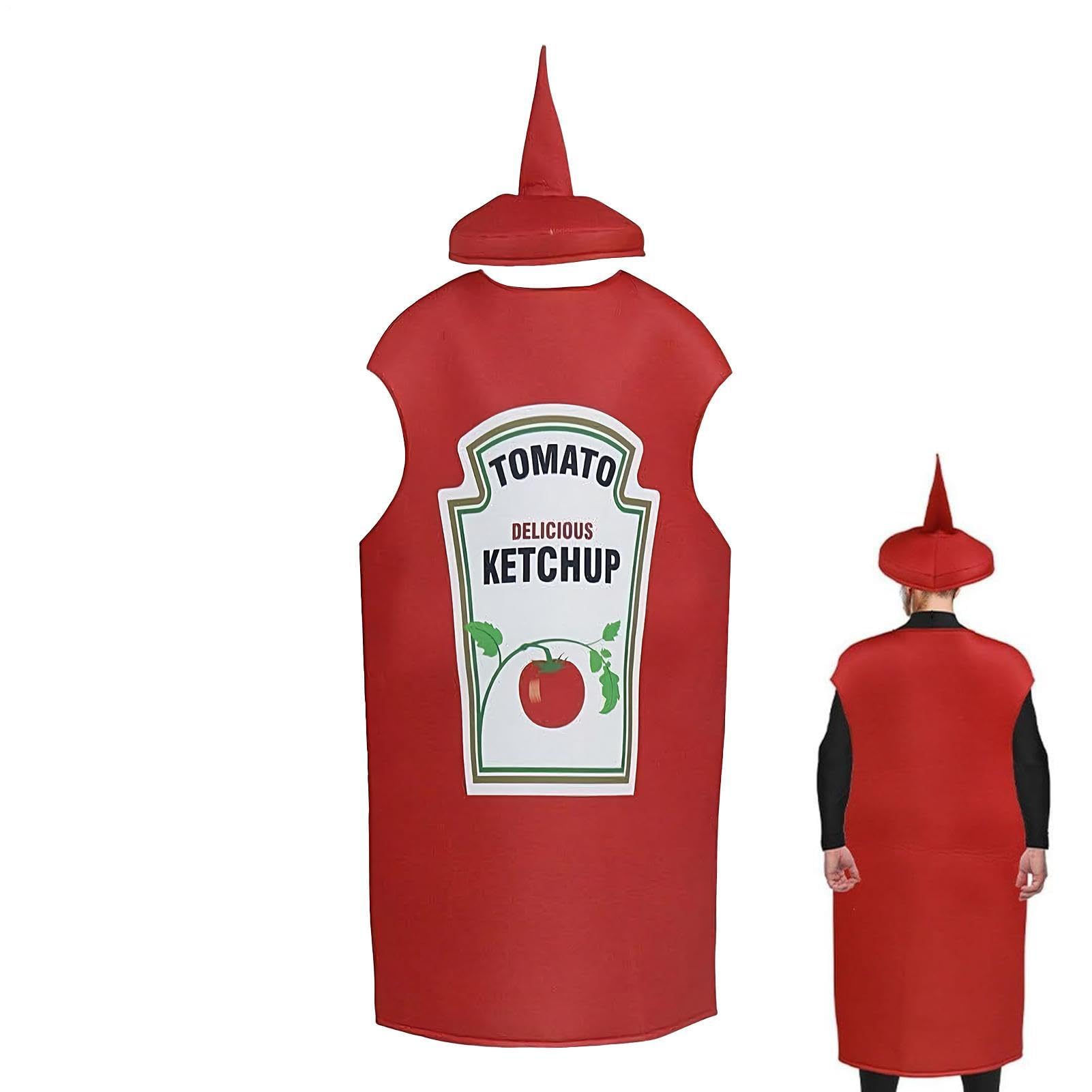 Ketchup Mustard Couple Costume, Mustard Costume, Fancy Dress Funny Food Tunic, For Men Women Tage Events Playful Cosplay Attire