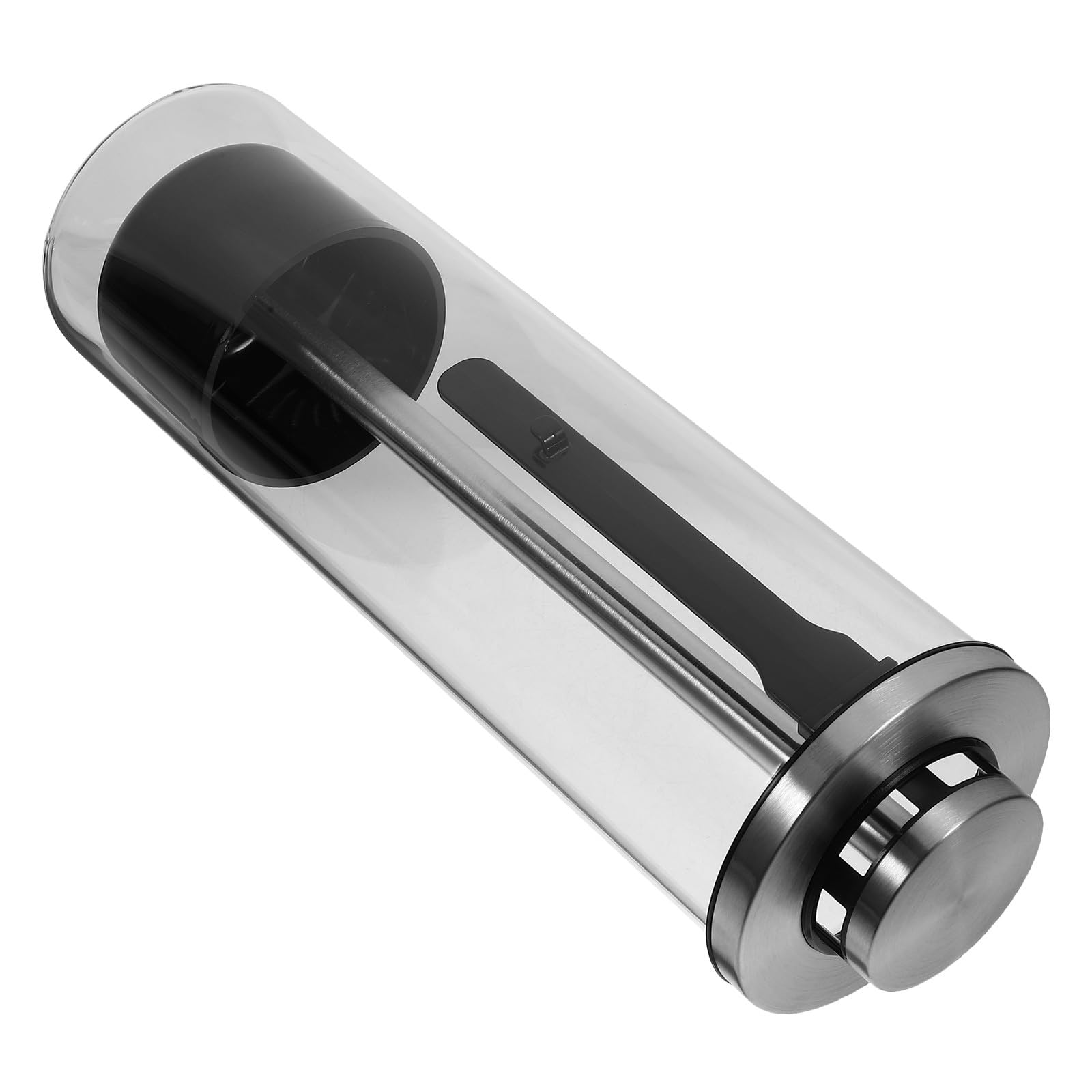 ifundom Großer Strohhalmspender aus Glas und Edelstahl mit Deckel Stabiler Küchenutensilienhalter für Löffel und Essstäbchen Eleganter Küchenorganizer für Zuhause