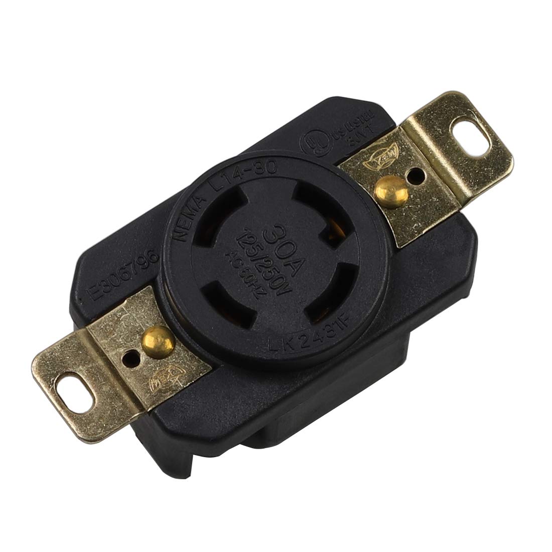 まみー30 Nema L14-30R 30A 125/250V 3 Pole 4 Wire Industrial Grade Locking
