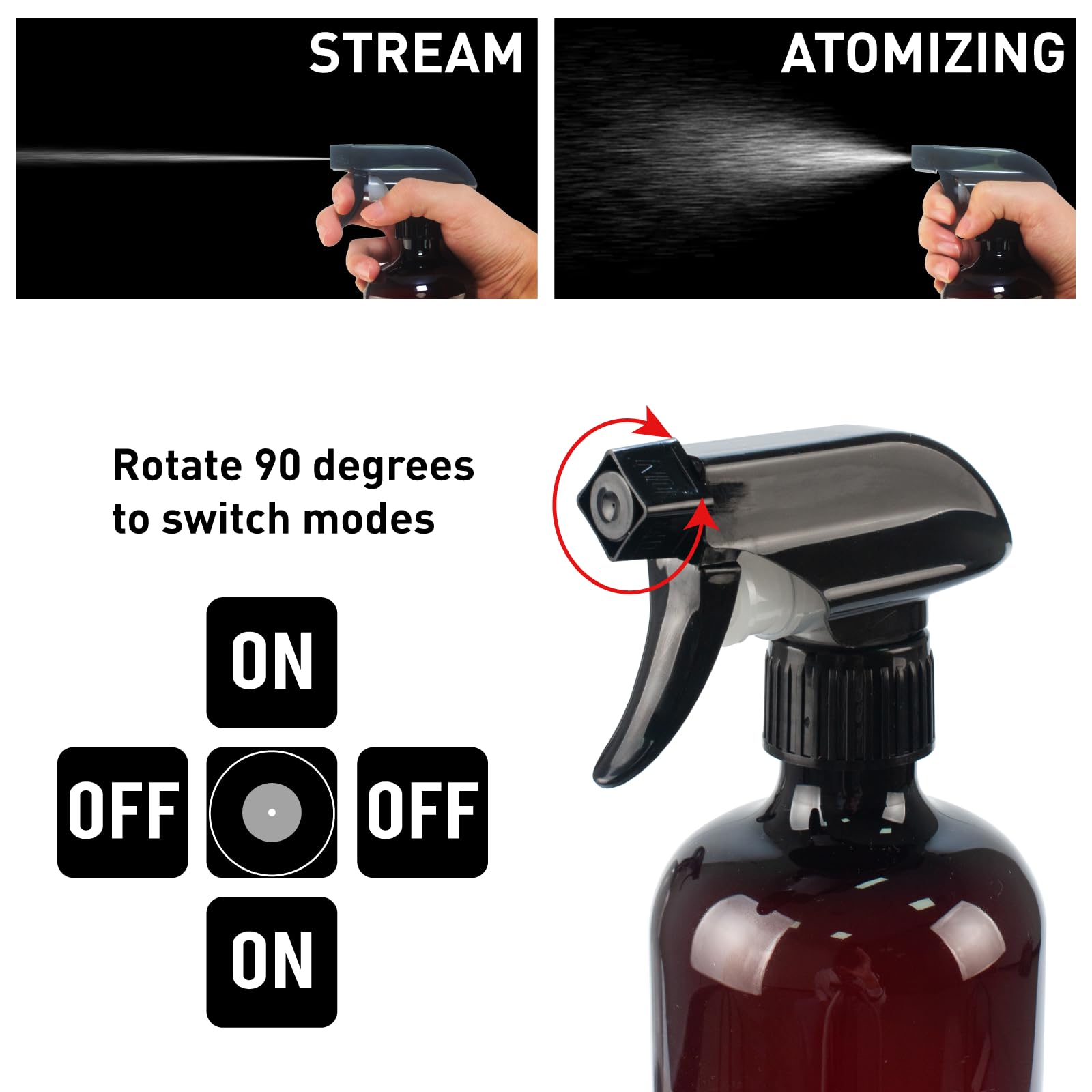 2 flaconi spray per capelli, flacone spray da 500 ml, spray per piante, nebulizzatore, flacone spray da riempire, spray per piante, per la casa, il giardino, il detergente (marrone)