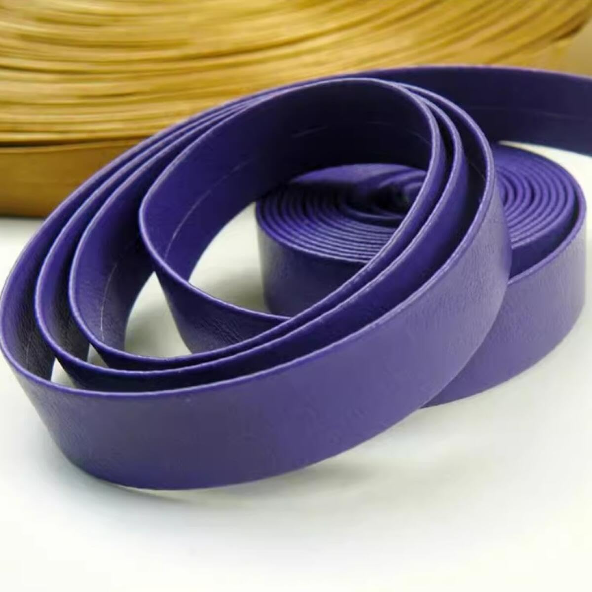 YJIUYUANQ (Purple) 5M/Pieces 15MM Width PU Leather Cord Leather Strap Sewing Ribbon for DIY Handmade Jewelry Sewing Accessories Clothing Belt