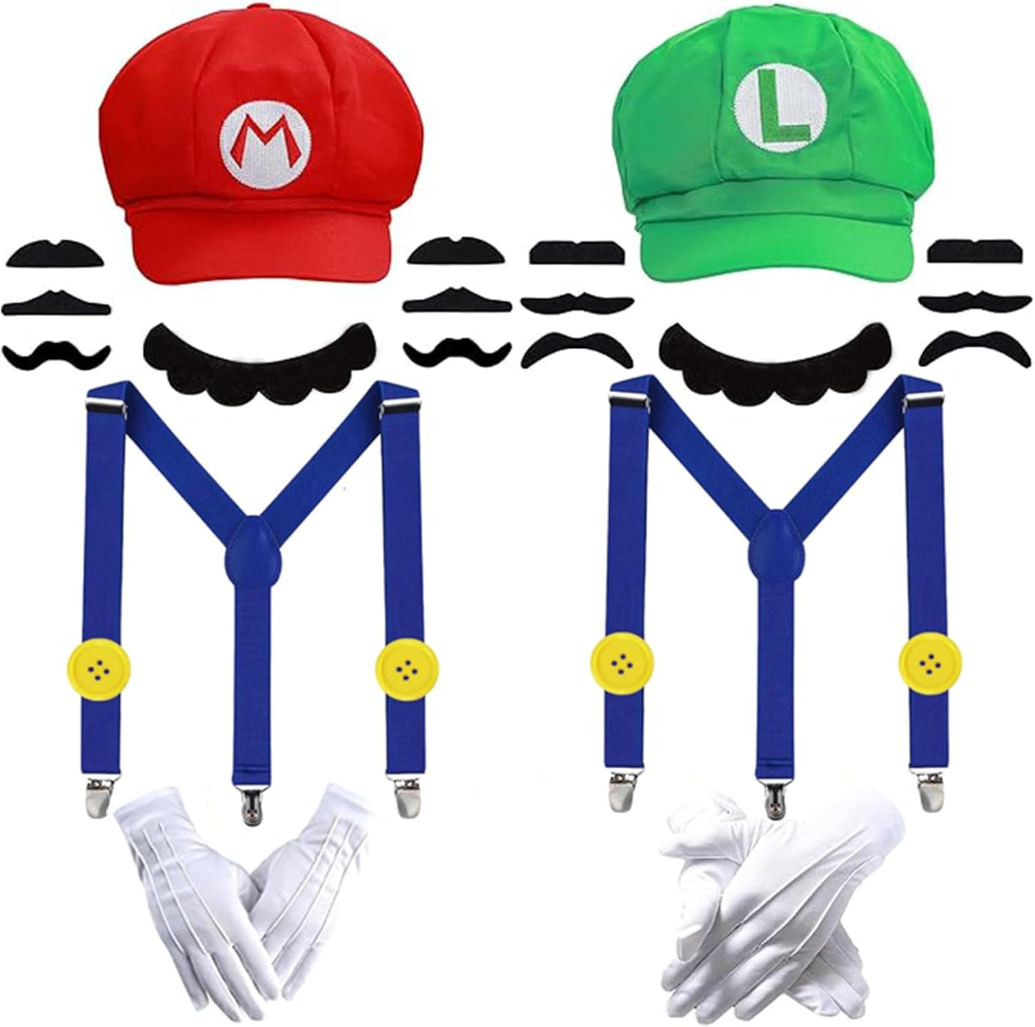 Yaliuliu Mary and Luigi Costume Adult Kids Hat Super Bros Accessories