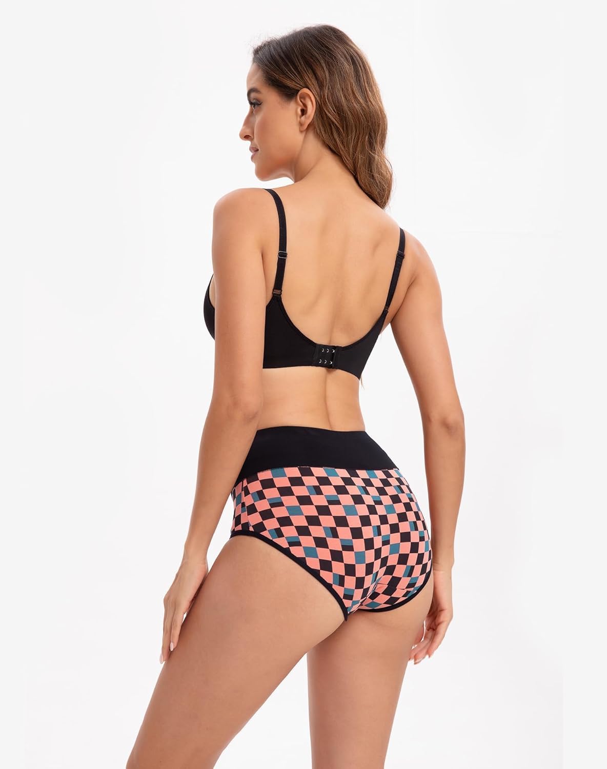 INNERSY Women's High Waisted Underwear Cotton Panties Regular & Plus Size 5-Pack - Image 8