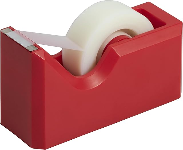 JAM PAPER Colourful Desktop Tape Dispensers - Red - Sold Individually