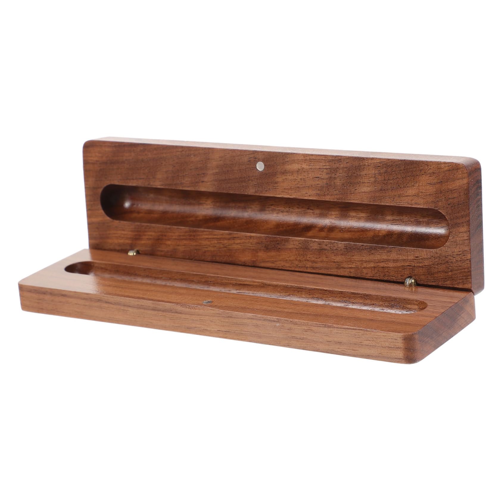 HOMSFOU 5 Stück Einzelner Stiftehalter aus Holz Premium Holzstiftbox mit Klappdeckel für Kugelschreiber und Bleistifte Handgefertigte Aufbewahrungslösung für Büro und Geschenkverpackung