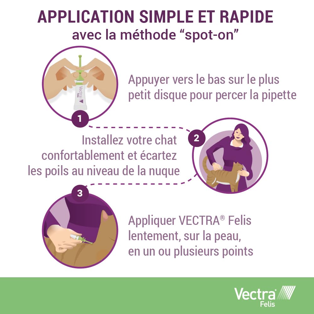 Vectra® Felis Solution Spot-on pour Chats - 3 pipettes