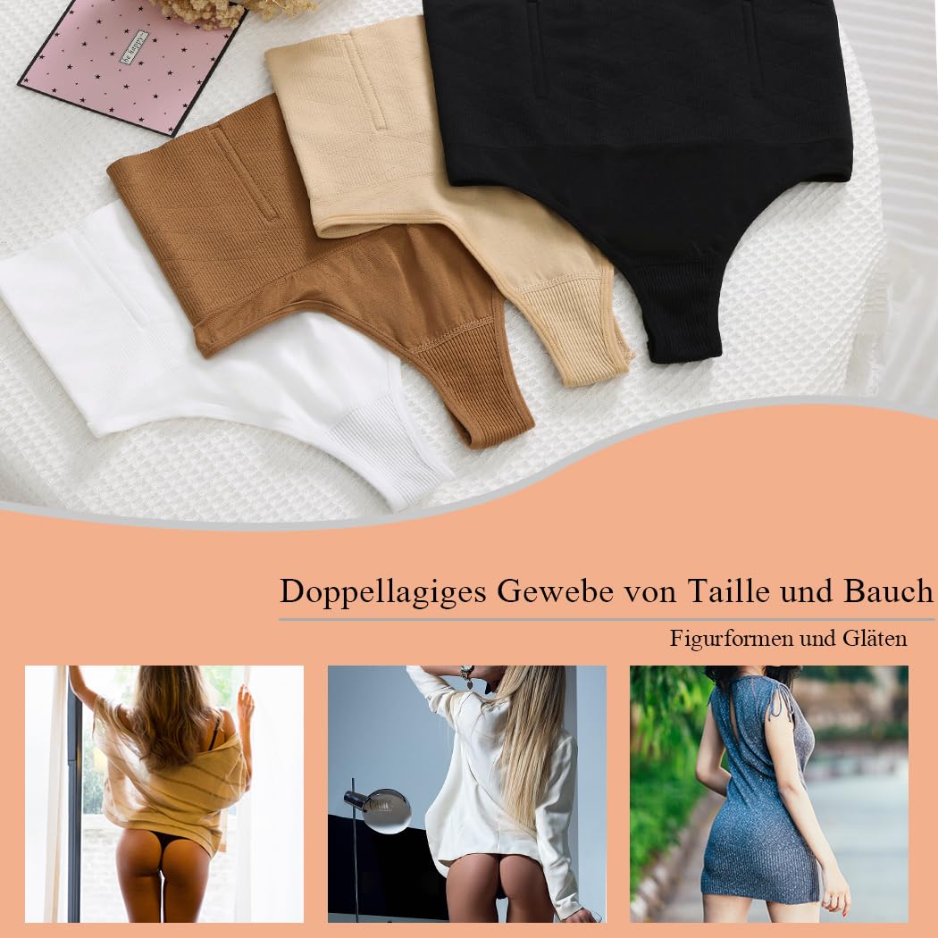 YARRCO Damen Bauchweg Unterhose Slips String Tanga Shapewear Miederhose Body Shaper Miederslips Figurformende Unterwäsche