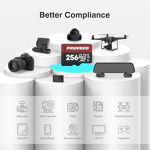 Miniatura 6 de PRUVEEO Tarjeta de memoria Micro SDXC de alta velocidad A2 U3 V30 4K UHD de 256 GB con adaptador y lector de tarjetas para Dash Cam Smartphones
