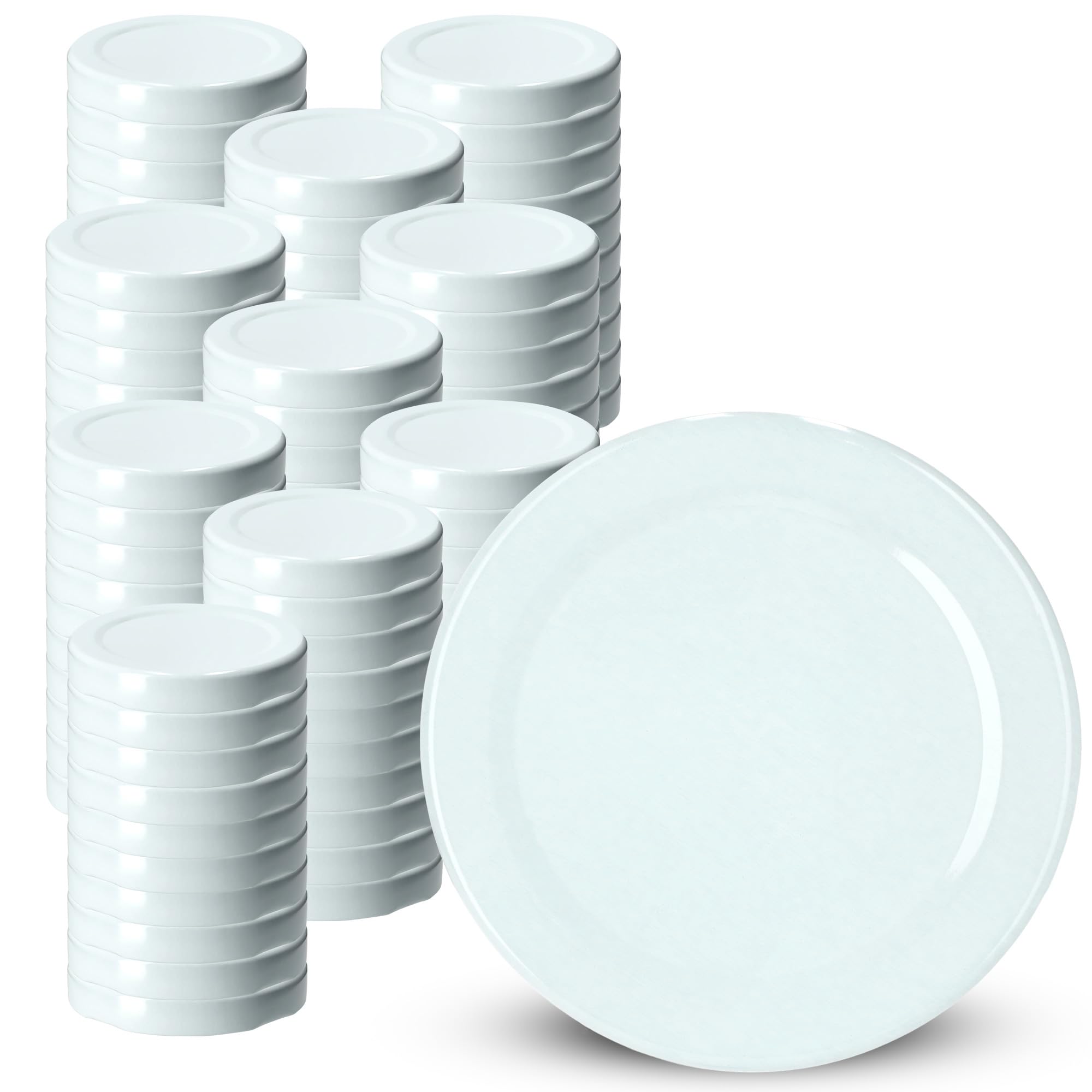 KADAX Set di 100 coperchi a Vite Twist-off Ø38 mm Bianco – coperchi di Ricambio in Metallo per Piccole Bottiglie e barattoli per spezie, Chiusura ermetica