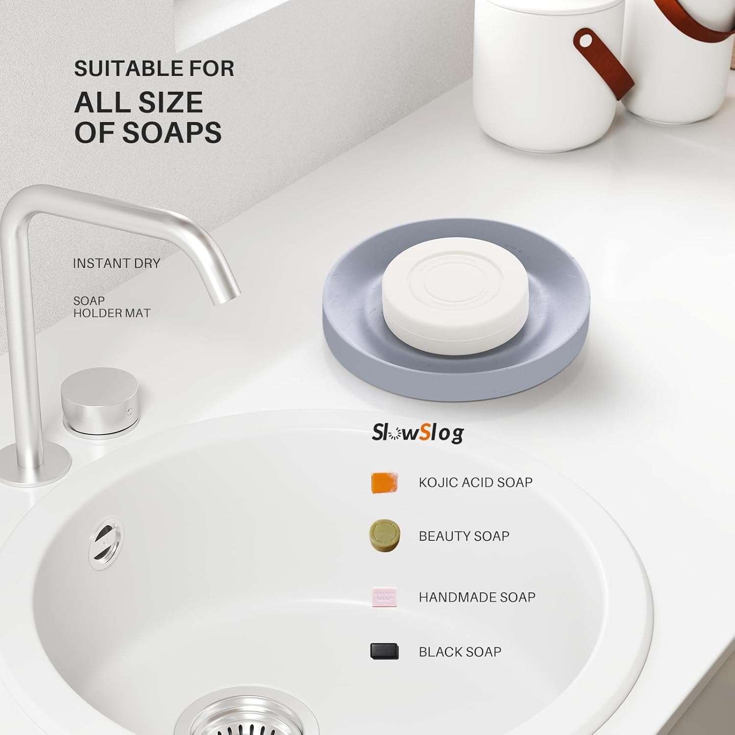 15.8"Instant Dry Stone Sink Tray around Faucet, Faucet Mat for Kitchen Sink Quick Dry Diatomaceous Earth Soap Tray for Hand Soap