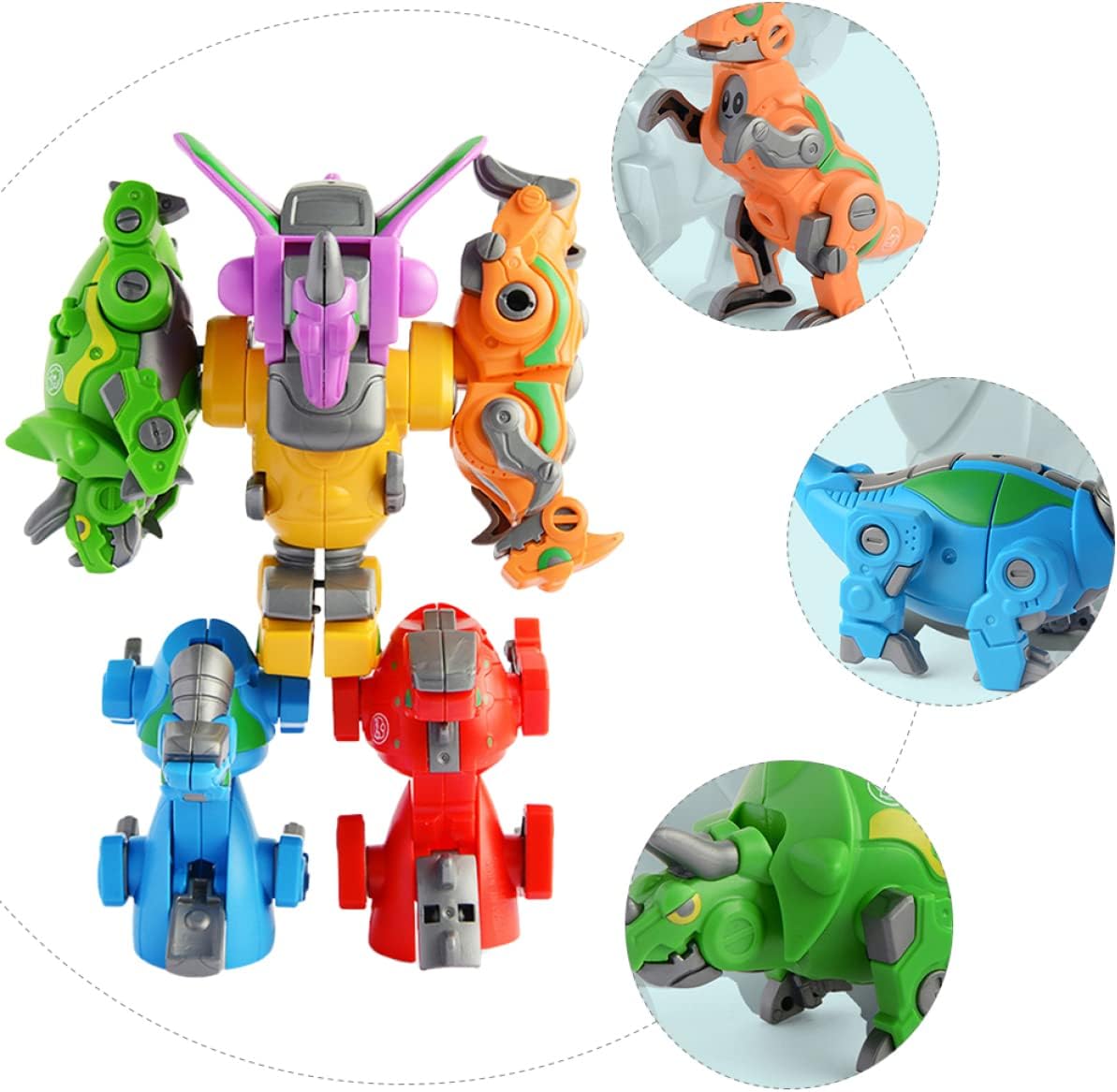 Toyandona 恐竜ロボット 変形子供 6 恐竜のおもちゃ 変形恐竜車 自動変形 In