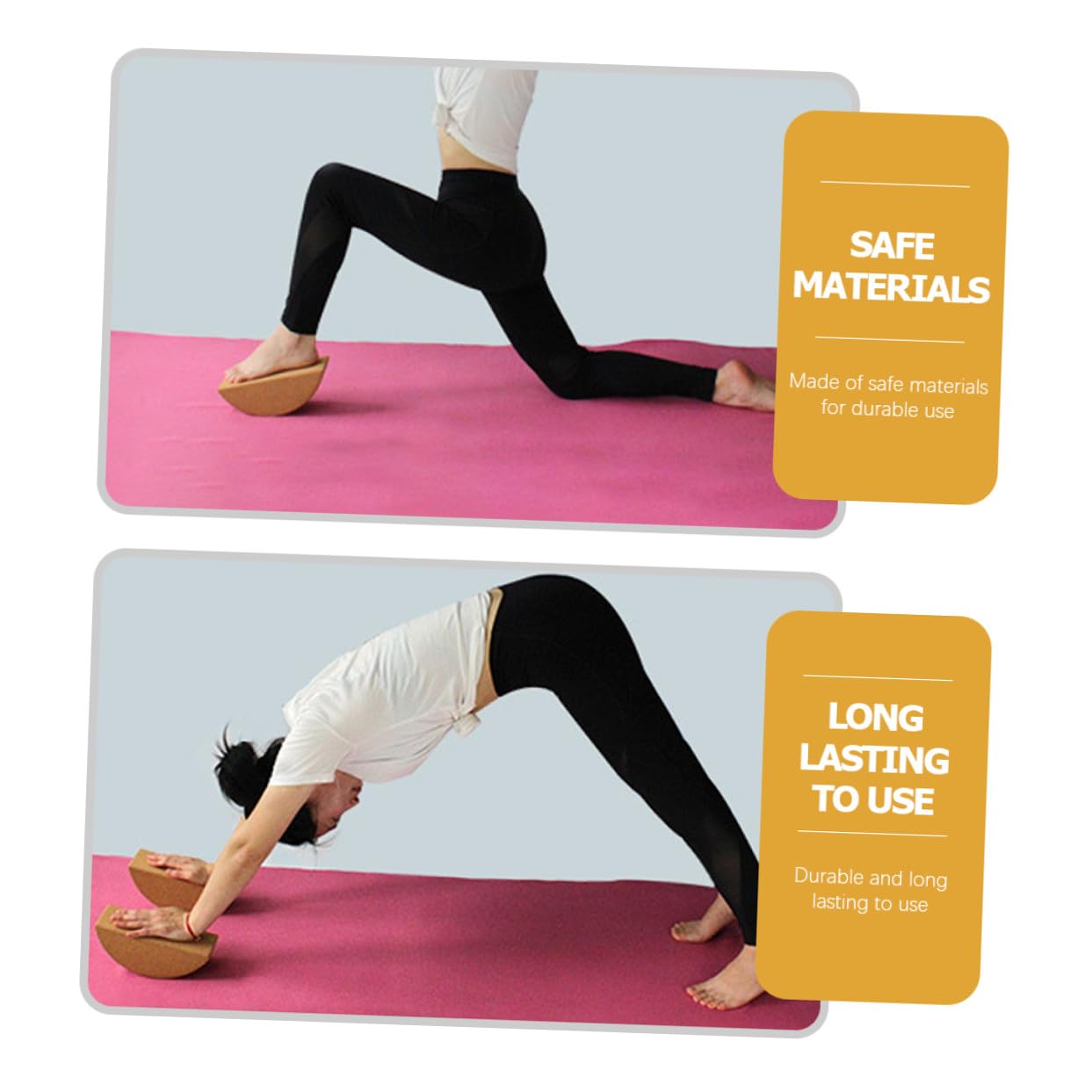 GLEAVI Bloque de Yoga de Corcho Natural Antideslizante Bloque Pequeño para Entrenamiento Físico Soporte para Equilibrio y Pilates Herramienta Multifuncional para Yoga y Meditación