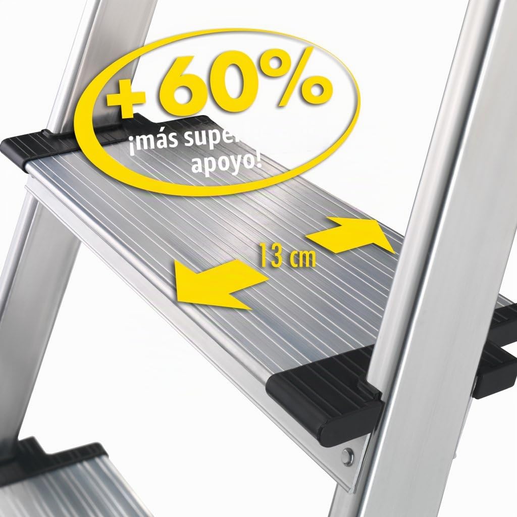 Hailo XXL Easyclix - Escalera de tijera aluminio (4 peldaños)