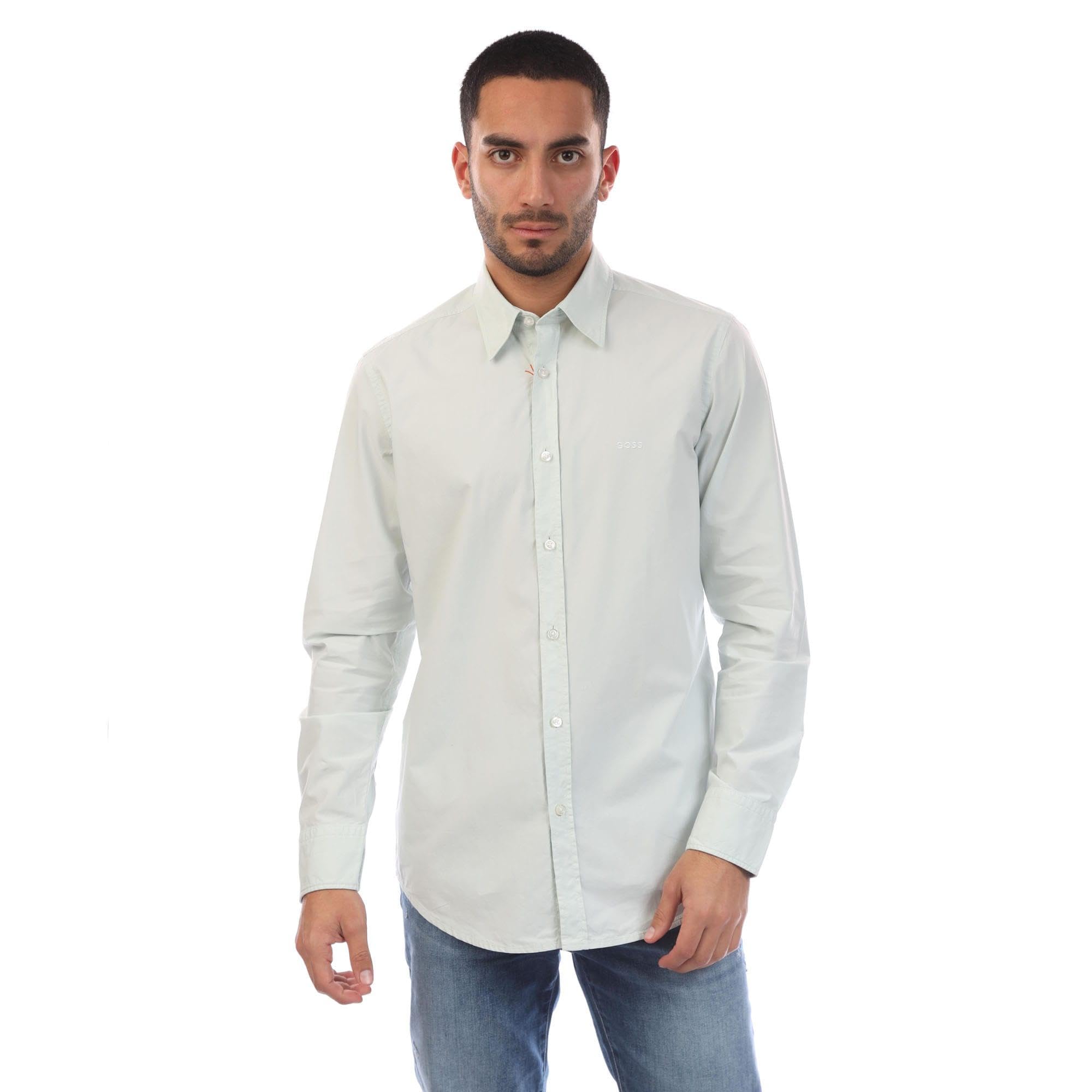 BOSS Men's Relegant_6_M 10260284 01 shirt, Open Blue474,