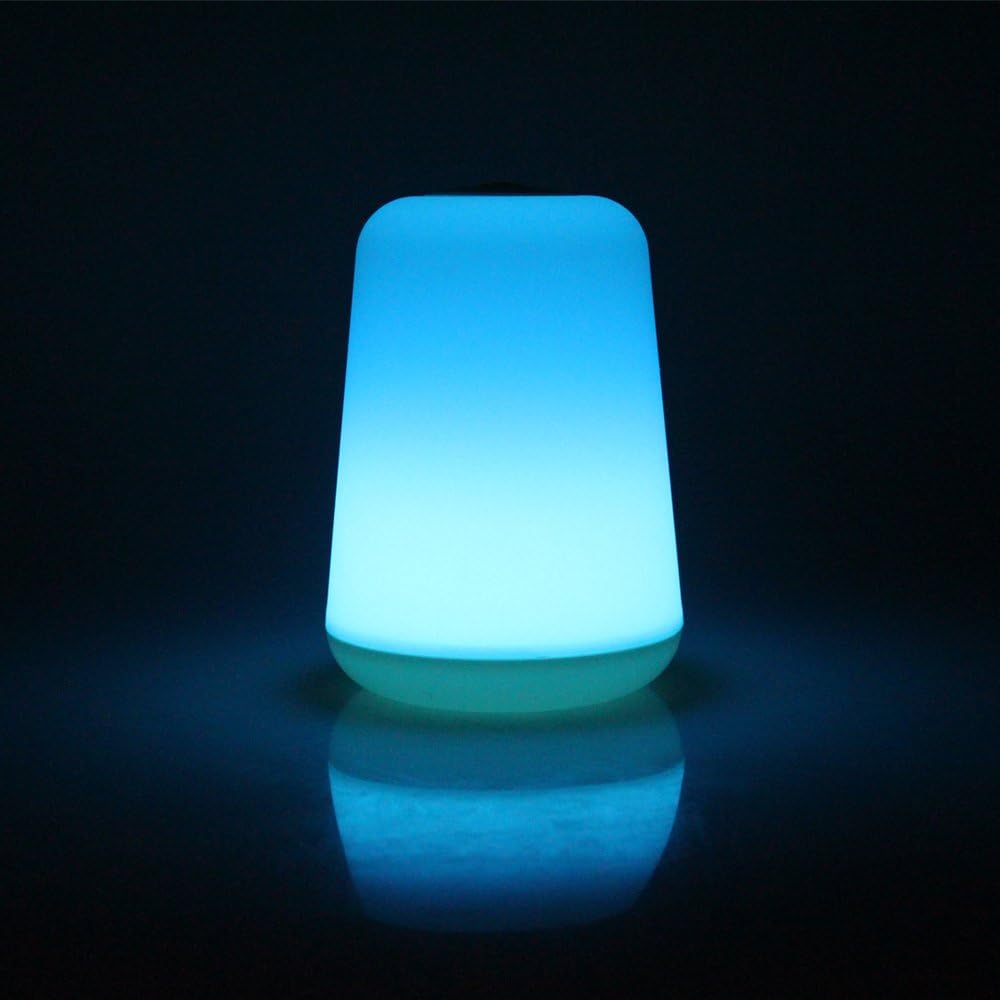 Hnlife Remote Control LED Night Lamp Bedroom Lamp Desk Light Indoor Light Battery Operated (Blue)