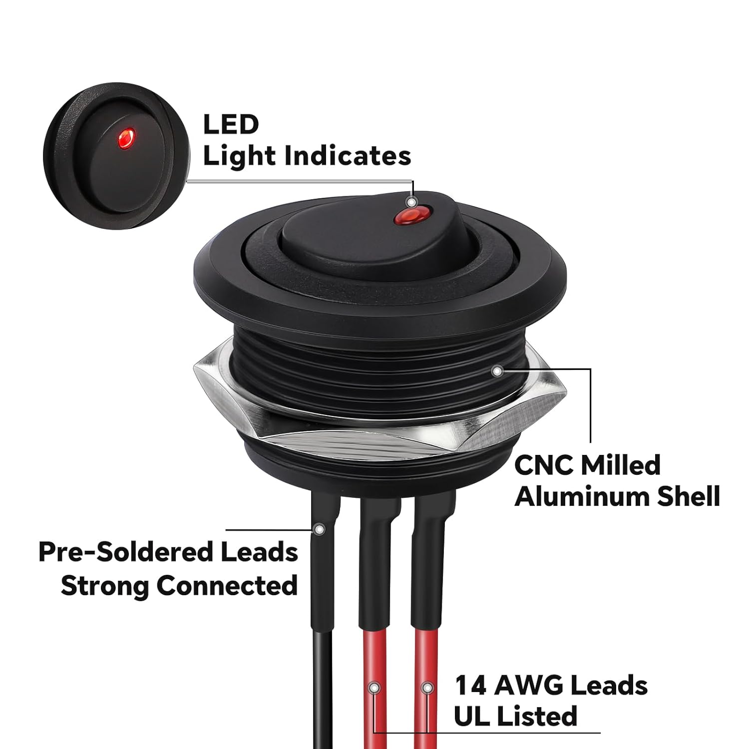 acegoo 2.75’’ RV Recessed Ceiling Light and 12V Aluminum Switch Bundle