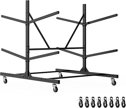 Kayak Storage Rack, Heavy Duty Freestanding Kayak Rack for Garage and Outdoor Storage, Kayak Stand Adjustable for Kayak, Canoe, Surfboard and Paddle Board 4-Kayak