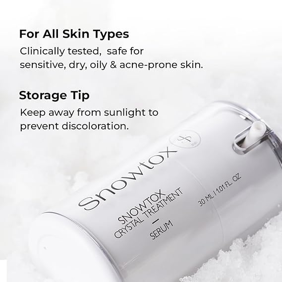 SNOW TOX WrinkleTreatment Serum - (1.01 FL.OZ) Instant Line Botox-Like Effect and Needle-Free Wrinkle Treatment, Deep, Korean Glass skin Temporary Skin Tightener Wrinkle-Reducing Firming Cream, 30 Ml