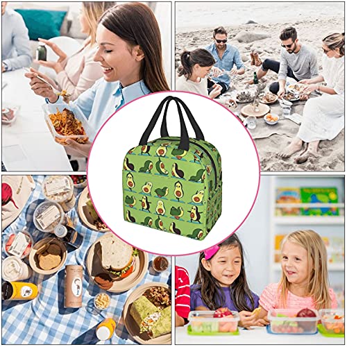 Carati Insulated Lunch Bag Reusable Lunch Box Women Men, Cooler Lunch Boxes Waterproof Lunch Tote For Picnic Office Work, Cute Avocado Print #TOP6
